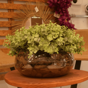 Arranjo de Eucaliptos Verdes Artificiais no Vaso de Vidro | Distribuidor Das Flores