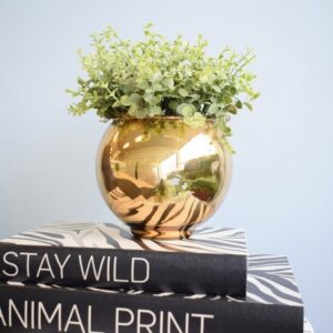 Arranjo de Folhagem Artificial no Vaso Dourado P | Distribuidor Das Flores