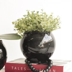 Arranjo de Folhagem Eucalipto Artificial no Vaso Preto |  Distribuidor Das Flores