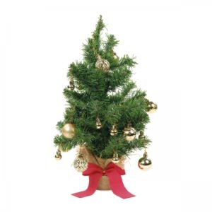 Árvore de Natal Decorada Verde 45cm com 36 Enfeites Dourados | Natal Encantado Distribuidor Das Flores