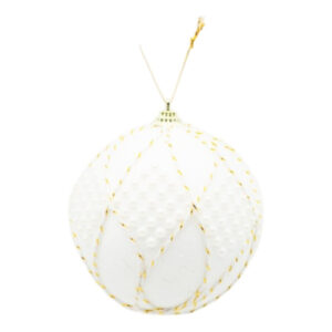 Bola Decorativa Branca com Pérolas 10cm | Jogo com 3 Unidades | Distribuidor Das Flores
