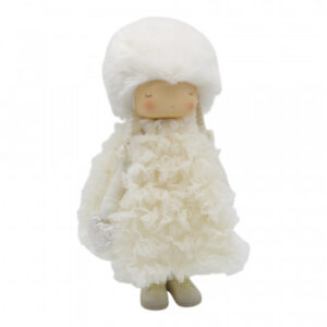 Boneca Decorativa Luxo Bege e Branco 38cm | Natal Encantado Distribuidor Das Flores