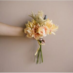 Buquê de Peônias e Crisântemos Artificiais Palha | Flor Artificial Distribuidor Das Flores