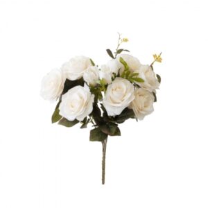 Buquê de Rosas Artificiais Diana Branco Envelhecido | Distribuidor Das Flores