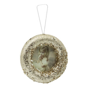 Enfeite Pendente Porta-Retrato Champagne 12 cm | Distribuidor Das Flores