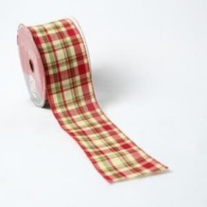Fita Decorada Vermelha e Verde Xadrez 6,2cm X 9,15m | Natal Distribuidor Das Flores