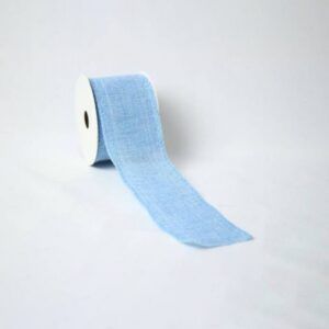 Fita Decorativa de Natal de Linho Azul 6,3cm X 9,14m | Natal Distribuidor Das Flores