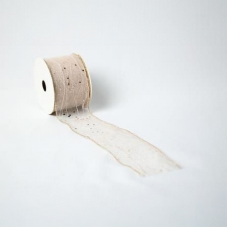 Fita para Decoração de Natal Rendada Rose com Brilhos 6,3cm X 9,14m | Distribuidor Das Flores