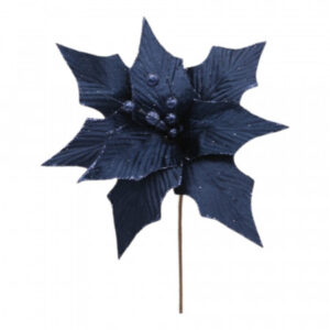Flor de Poinsettia Decorativa Azul 30cm | Natal Encantado Distribuidor Das Flores