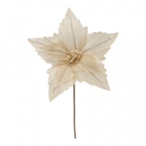 Flor Decorativa Poinsettia Champagne 24cm | Natal Encantado Distribuidor Das Flores