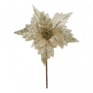 Flor Decorativa Poinsettia Gigante Dourada 30cm | Natal Encantado Distribuidor Das Flores