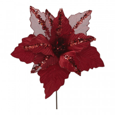 180_flor_decorativa_poinsettia_gigante_vermelha_30cm_1_20250929141443_e6f7341cc560.jpg Flor Decorativa Poinsettia Gigante Vermelha 30cm | Natal Encantado Distribuidor Das Flores