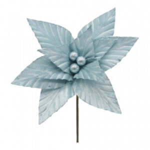 Flor Poinsetia Azul 20cm | Natal Encantado Distribuidor Das Flores