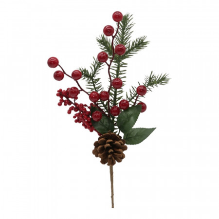 Galho com Frutas Vermelhas 39cm | Natal Encantado Distribuidor Das Flores