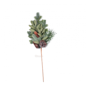 Galho Permanente de 60cm com Folhas de Pinheiro e Pinha | Natal Encantado Distribuidor Das Flores