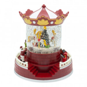 Globo de Água Musical Carrossel com LED Colorido 22cm | Natal Encantado Distribuidor Das Flores