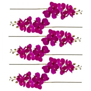 Kit com 6 Hastes de Orquídea Artificial Pink | Distribuidor Das Flores
