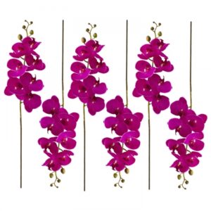 Kit com Doze Hastes de Orquídea Pink Toque Real | Distribuidor Das Flores