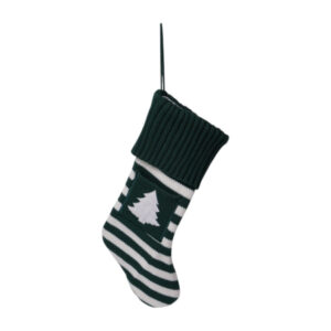 Meia Natalina Verde e Branca 48 cm | Natal Encantado Distribuidor Das Flores