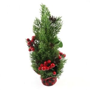Mini Árvore de Natal 30cm com Mini Frutas e Base Xadrez | Natal Encantado Distribuidor Das Flores