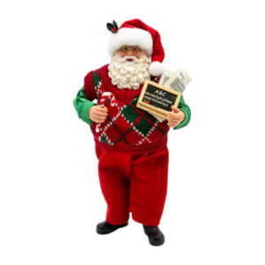 Papai Noel em Pé Resina Professor Vermelho 30 cm | Distribuidor Das Flores