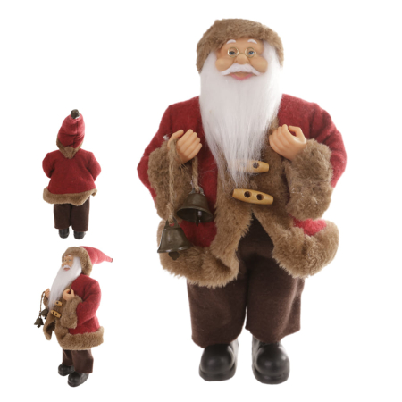 Papai Noel Natalino em Pé 30 cm (Vermelho) | Natal Encantado Distribuidor Das Flores