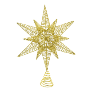 Ponteira de Árvore Estrela Dourada 34 cm | Distribuidor Das Flores