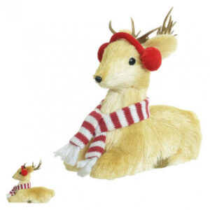 Rena de Natal de Sisal Vermelha 25x25cm | Natal Encantado Distribuidor Das Flores