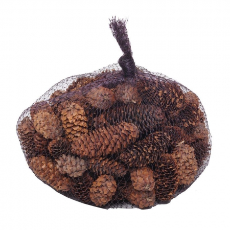 Saquinho com Mini Pinhas Marrom para Decoração de Natal | Natal Encantado Distribuidor Das Flores