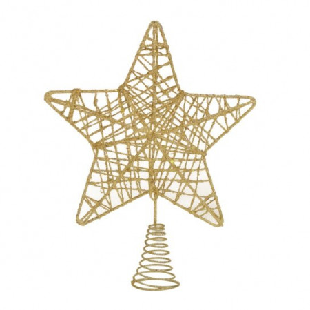 Topo de Árvore Estrela Vazada Dourada 20cm | Natal Encantado Distribuidor Das Flores